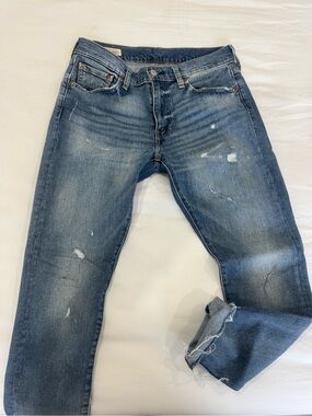 Levi's Men's Skinny Faded Blue Distressed Jeans